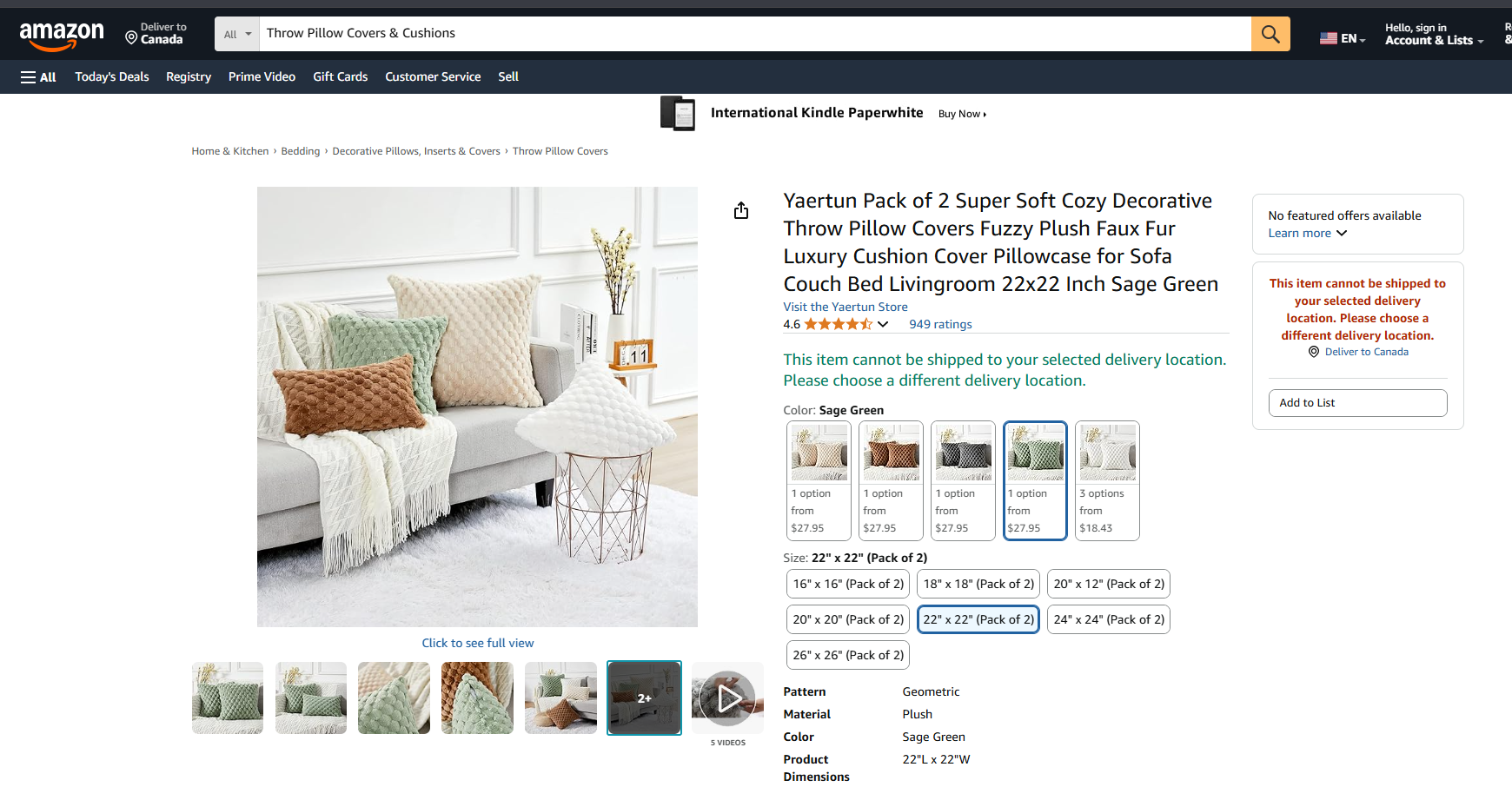 Throw Pillow Covers & Cushions